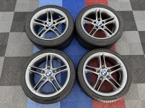 Used 18 Inch Genuine BMW Style 224 Z4M Alloy Wheels, Wider Rears,Good Condition Finished in Gunmetal, Inc VG Bridgestone Tyres 5x120