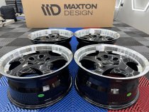 New 17 Inch Throwing Star M5 Style Alloy Wheels In Gloss Black With Polished Dish And Deeper 9" Rears 5x120