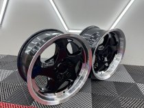 New 17 Inch Throwing Star M5 Style Alloy Wheels In Gloss Black With Polished Dish And Deeper 9" Rears 5x120