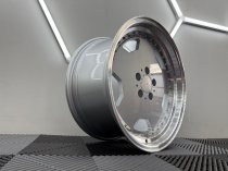 New 18 Inch AM Aero Monoblock Split Alloy Wheels In Silver With Polished Dish, Deeper 9" Rear Mercedes 5x112