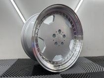 New 18 Inch AM Aero Monoblock Split Alloy Wheels In Silver With Polished Dish, Deeper 9" Rear Mercedes 5x112