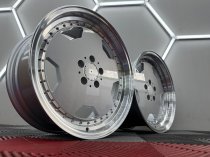 New 18 Inch AM Aero Monoblock Split Alloy Wheels In Silver With Polished Dish, Deeper 9" Rear Mercedes 5x112