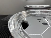 New 18 Inch AM Aero Monoblock Split Alloy Wheels In Silver With Polished Dish, Deeper 9" Rear Mercedes 5x112