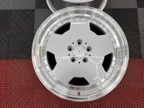 New 18 Inch AM Aero Monoblock Split Alloy Wheels In Silver With Polished Dish, Deeper 9" Rear Mercedes 5x112