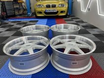 NEW 20 INCH MK MOTORSPORT ALLOY WHEELS IN SILVER WITH POLISHED DISH AND VERY DEEP 10.5" REARS 5x120