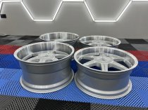 NEW 20 INCH MK MOTORSPORT ALLOY WHEELS IN SILVER WITH POLISHED DISH AND VERY DEEP 10.5" REARS 5x120
