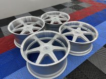 NEW 20 INCH MK MOTORSPORT ALLOY WHEELS IN SILVER WITH POLISHED DISH AND VERY DEEP 10.5" REARS 5x120