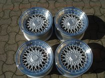NEW 16 INCH DARE DR RS ALLOY WHEELS IN SILVER WITH POLISHED DISH AND CHROME RIVETS, DEEPER 9" REAR OPTION 5x112/120