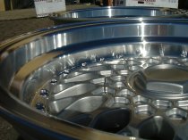 NEW 16 INCH DARE DR RS ALLOY WHEELS IN SILVER WITH POLISHED DISH AND CHROME RIVETS, DEEPER 9" REAR OPTION 5x112/120