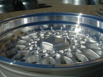 NEW 16 INCH DARE DR RS ALLOY WHEELS IN SILVER WITH POLISHED DISH AND CHROME RIVETS, DEEPER 9" REAR OPTION 5x112/120