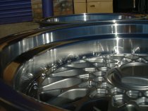 NEW 17 INCH DARE DR RS ALLOY WHEELS IN SILVER WITH CHROME RIVETS, VERY DEEP DISH 10" REARS 5x120/112