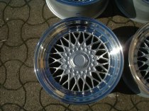 NEW 17 INCH DARE DR RS ALLOY WHEELS IN SILVER WITH CHROME RIVETS, VERY DEEP DISH 10" REARS 5x120/112