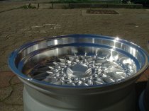 NEW 17 INCH DARE DR RS ALLOY WHEELS IN SILVER WITH CHROME RIVETS, VERY DEEP DISH 10" REARS 5x120/112