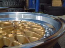 NEW 16 INCH DARE DR RS ALLOY WHEELS IN GOLD WITH POLISHED DISH AND DEEPER 9" REARS 4x100/108