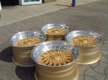 NEW 16 INCH DARE DR RS ALLOY WHEELS IN GOLD WITH POLISHED DISH AND DEEPER 9" REARS 4x100/108
