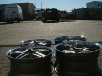 NEW 20 INCH AM TWIN DEEP ALLOY WHEELS IN GUNMETAL WITH POLISHED FACE AND INOX DISH, DEEPER 10" REAR 5x112