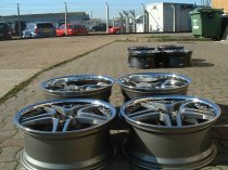 NEW 20 INCH AM TWIN DEEP ALLOY WHEELS IN GUNMETAL WITH POLISHED FACE AND INOX DISH, DEEPER 10" REAR 5x112