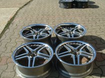 NEW 20 INCH AM TWIN DEEP ALLOY WHEELS IN GUNMETAL WITH POLISHED FACE AND INOX DISH, DEEPER 10" REAR 5x112