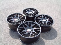 NEW 18" RIVA DTM CSL ALLOY WHEELS, GLOSS BLACK, DEEPER CONCAVE WIDER 8.5" REAR