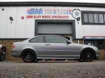 NEW 18 INCH RIVA FOX DTM CSL ALLOY WHEELS IN GLOSS BLACK WITH DEEPER CONCAVE WIDER 8.5" REAR 5x120
