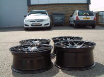 NEW 19 INCH FOX RIVA DTM CSL ALLOY WHEEL IN GLOSS BLACK WITH DEEPER CONCAVE 9" REAR 5x120
