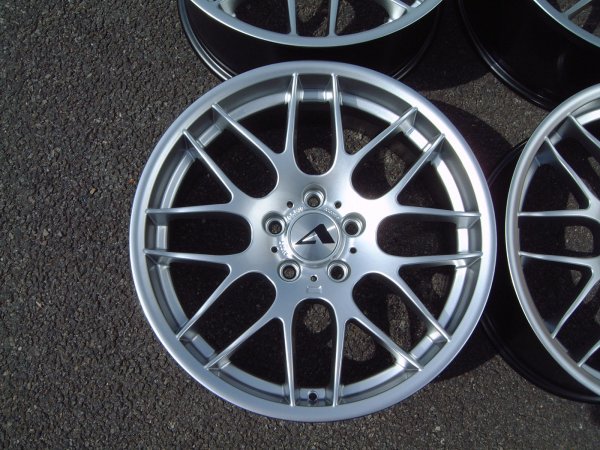 NEW 19" ATOMIC CSL ALLOY WHEELS IN HYPER SILVER, WITH DEEPER CONCAVE 9.5" ET45 REAR**RARE FITMENT**