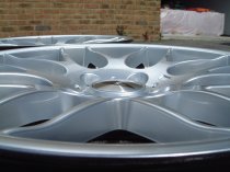 NEW 19 INCH ATOMIC CSL ALLOY WHEELS IN HYPER SILVER, WITH DEEPER CONCAVE 9.5" ET45 REAR**RARE FITMENT** 5x120