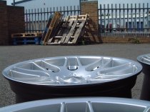 NEW 19 INCH ATOMIC CSL ALLOY WHEELS IN HYPER SILVER, WITH DEEPER CONCAVE 9.5" ET45 REAR**RARE FITMENT** 5x120