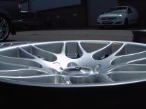 NEW 19 INCH ATOMIC CSL ALLOY WHEELS IN HYPER SILVER, WITH DEEPER CONCAVE 9.5" ET45 REAR**RARE FITMENT** 5x120