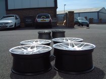 NEW 19 INCH ATOMIC CSL ALLOY WHEELS IN HYPER SILVER, WITH DEEPER CONCAVE 9.5" ET45 REAR**RARE FITMENT** 5x120