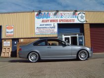 NEW 19 INCH ATOMIC CSL ALLOY WHEELS IN HYPER SILVER, WITH DEEPER CONCAVE 9.5" ET45 REAR**RARE FITMENT** 5x120