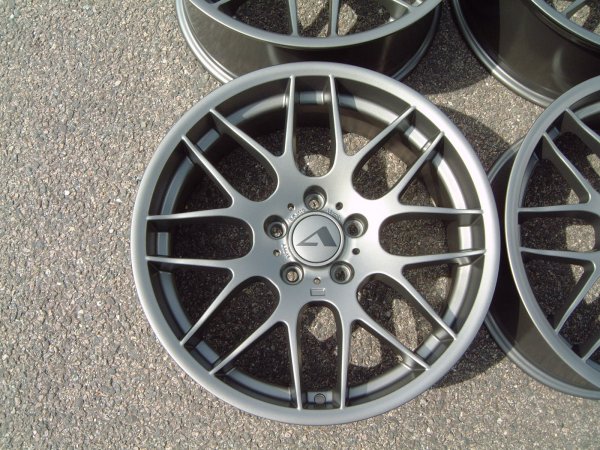 NEW 19 INCH ATOMIC CSL ALLOY WHEELS IN SATIN GUNMETAL, WITH DEEPER CONCAVE 9.5" ET45 REAR**RARE FITMENT** 5x120
