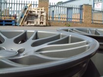 NEW 19 INCH ATOMIC CSL ALLOY WHEELS IN SATIN GUNMETAL, WITH DEEPER CONCAVE 9.5" ET45 REAR**RARE FITMENT** 5x120