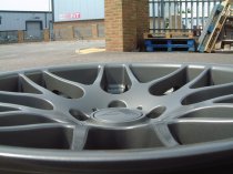 NEW 19 INCH ATOMIC CSL ALLOY WHEELS IN SATIN GUNMETAL, WITH DEEPER CONCAVE 9.5" ET45 REAR**RARE FITMENT** 5x120
