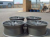 NEW 19 INCH ATOMIC CSL ALLOY WHEELS IN SATIN GUNMETAL, WITH DEEPER CONCAVE 9.5" ET45 REAR**RARE FITMENT** 5x120