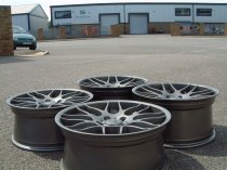 NEW 19 INCH ATOMIC CSL ALLOY WHEELS IN SATIN GUNMETAL, WITH DEEPER CONCAVE 9.5" ET45 REAR**RARE FITMENT** 5x120