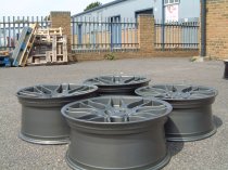 NEW 19 INCH ATOMIC CSL ALLOY WHEELS IN SATIN GUNMETAL, WITH DEEPER CONCAVE 9.5" ET45 REAR**RARE FITMENT** 5x120