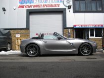 NEW 19 INCH ATOMIC CSL ALLOY WHEELS IN SATIN GUNMETAL, WITH DEEPER CONCAVE 9.5" ET45 REAR**RARE FITMENT** 5x120