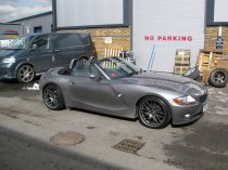 NEW 19 INCH ATOMIC CSL ALLOY WHEELS IN SATIN GUNMETAL, WITH DEEPER CONCAVE 9.5" ET45 REAR**RARE FITMENT** 5x120