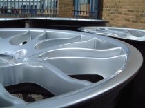 NEW 19 INCH ATOMIC CSL ALLOY WHEELS IN HYPER SILVER, WITH VERY DEEP CONCAVE 9.5" ET33 REAR**VERY RARE FITMENT** 5x120