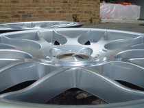 NEW 19 INCH ATOMIC CSL ALLOY WHEELS IN HYPER SILVER, WITH VERY DEEP CONCAVE 9.5" ET33 REAR**VERY RARE FITMENT** 5x120