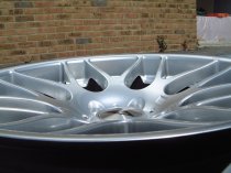 NEW 19 INCH ATOMIC CSL ALLOY WHEELS IN HYPER SILVER, WITH VERY DEEP CONCAVE 9.5" ET33 REAR**VERY RARE FITMENT** 5x120