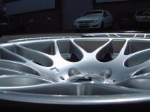 NEW 19 INCH ATOMIC CSL ALLOY WHEELS IN HYPER SILVER, WITH VERY DEEP CONCAVE 9.5" ET33 REAR**VERY RARE FITMENT** 5x120