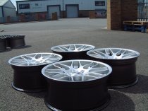 NEW 19 INCH ATOMIC CSL ALLOY WHEELS IN HYPER SILVER, WITH VERY DEEP CONCAVE 9.5" ET33 REAR**VERY RARE FITMENT** 5x120