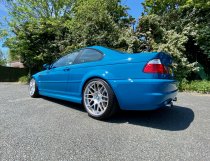 NEW 19 INCH ATOMIC CSL ALLOY WHEELS IN HYPER SILVER, WITH VERY DEEP CONCAVE 9.5" ET27 REAR E46 M3 5x120