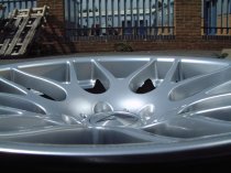 NEW 19 INCH ATOMIC CSL ALLOY WHEELS IN HYPER SILVER, WITH VERY DEEP CONCAVE 9.5" ET27 REAR E46 M3 5x120