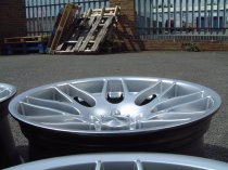 NEW 19 INCH ATOMIC CSL ALLOY WHEELS IN HYPER SILVER, WITH VERY DEEP CONCAVE 9.5" ET27 REAR E46 M3 5x120