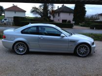 NEW 19 INCH ATOMIC CSL ALLOY WHEELS IN HYPER SILVER, WITH VERY DEEP CONCAVE 9.5" ET27 REAR E46 M3 5x120