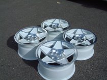NEW 19 INCH 3SDM 0.05 ALLOY WHEELS IN WHITE WITH POLISHED FACE AND DEEPER CONCAVE 9.5" REAR 5x112