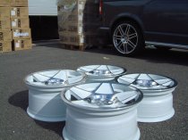 NEW 19 INCH 3SDM 0.05 ALLOY WHEELS IN WHITE WITH POLISHED FACE AND DEEPER CONCAVE 9.5" REAR 5x112
